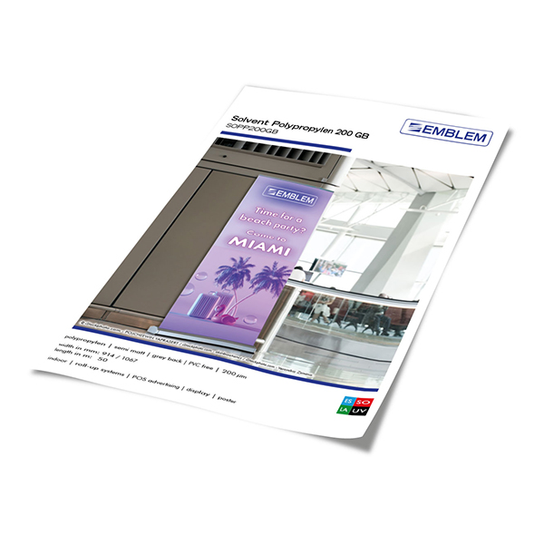 EMBLEM Solvent Polypropylen Film 200 Grey Back SOPP200GB Farben-Frikell WTB EMBLEM Solvent Polypropylen Film 200 Grey Back SOPP200GB Farben-Frikell WTB